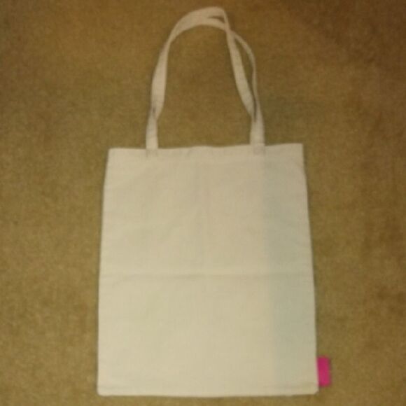 PINK Victoria's Secret Cream Tote with Pink Dots - Picture 4 of 4